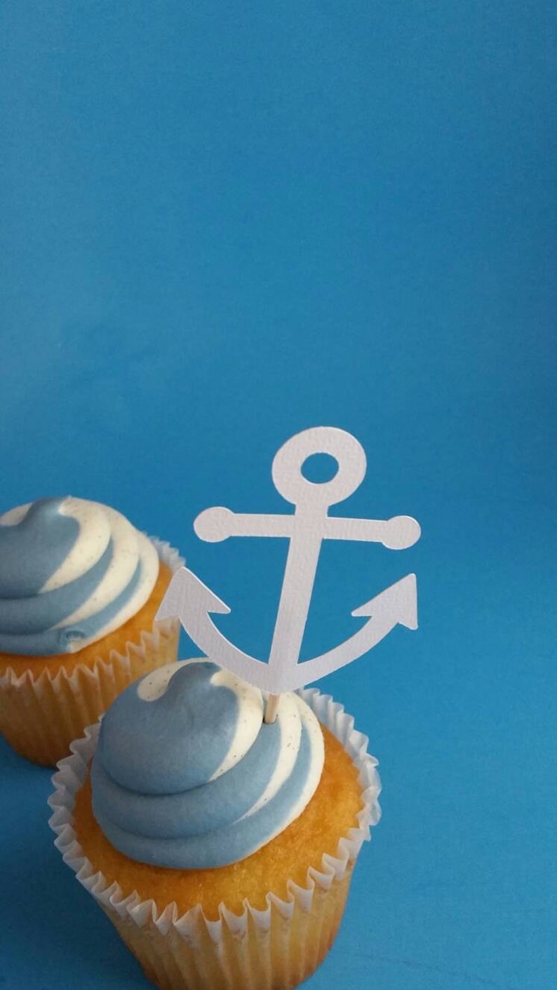 Nautical Cupcake Topper Anchor Cupcake Topper Anchor Party Etsy