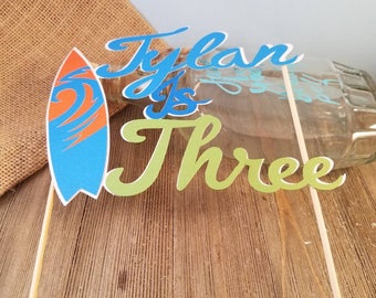 beach party decorations,surfboard cake topper, surf party, beach theme decor,Hawaiian party, tiki party,  tropical party, tropical birthday,