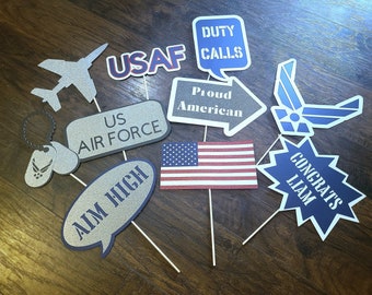 Airforce graduation prop set, military school party, military decoration, Army graduation  decorations air force photo booth props, USAF