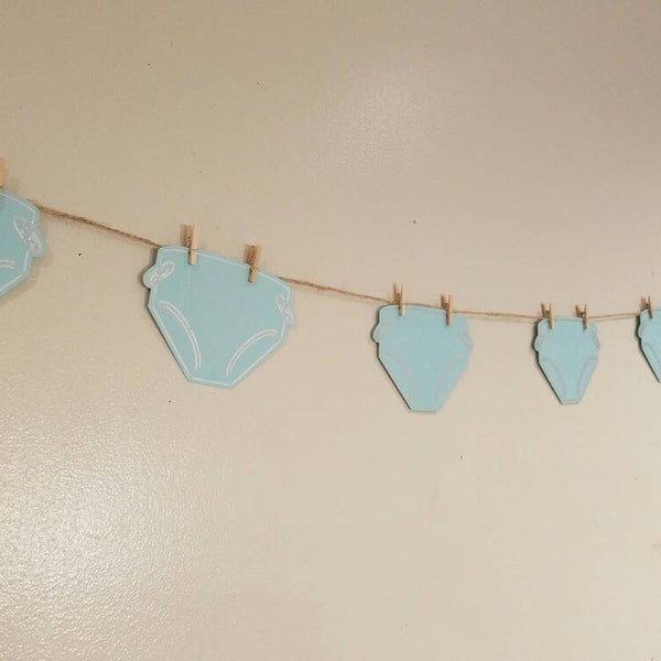 Baby shower decoration, neutral gender baby shower, diaper party decorations, diaper garland, shower garland, diaper banner, diaper bunting