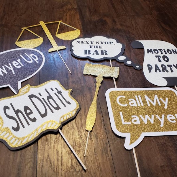 law school graduation prop set, law party, law school party, lawyer party decorations, graduation party decorations