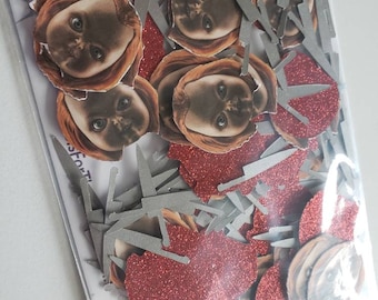 Chucky party decorations, Halloween party decorations, horror party decorations, villain confetti, Friday the 13th party
