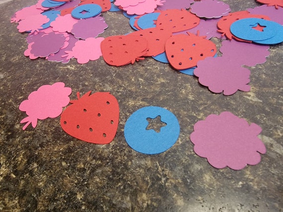 Berry confetti, Eco-friendly party decorations, berry first  berry themed party, spring theme, summer party, mixed berry birthday decor