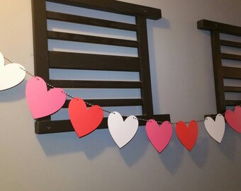 heart banner, Valentine's day decoraton, wedding banner, engagment decorations, heart decorations, heart graland , heart bunting, pink heart