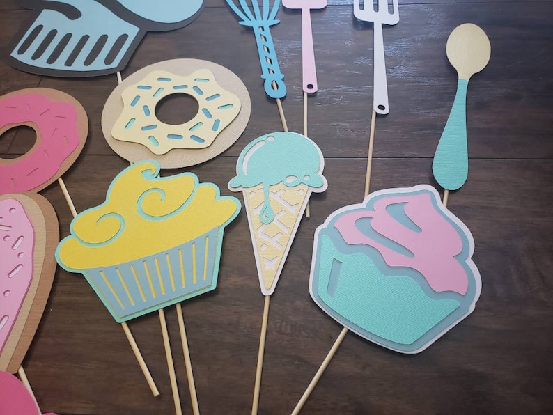 Caupcake Party Decorations Cupcake Photo Booth Props Party - Etsy