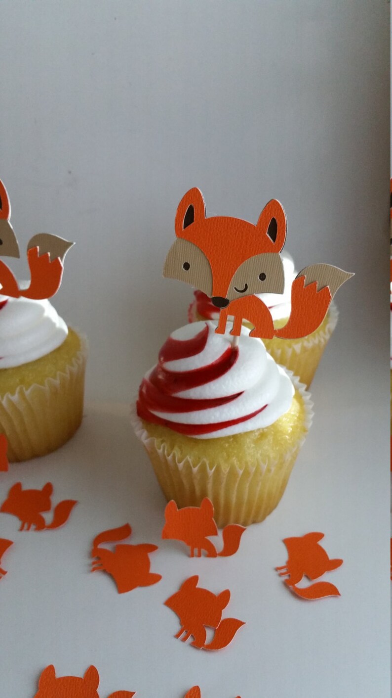 Fox Cupcake Topper Woodland Paty Decorations Fox Cake Etsy Fox Cupcake Topper Woodland Paty Decorations Fox Cake Etsy