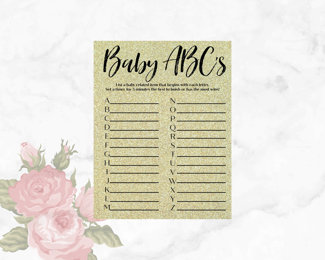 Abc Baby Shower Game, Printable Baby Shower Games, Custom Printables ...