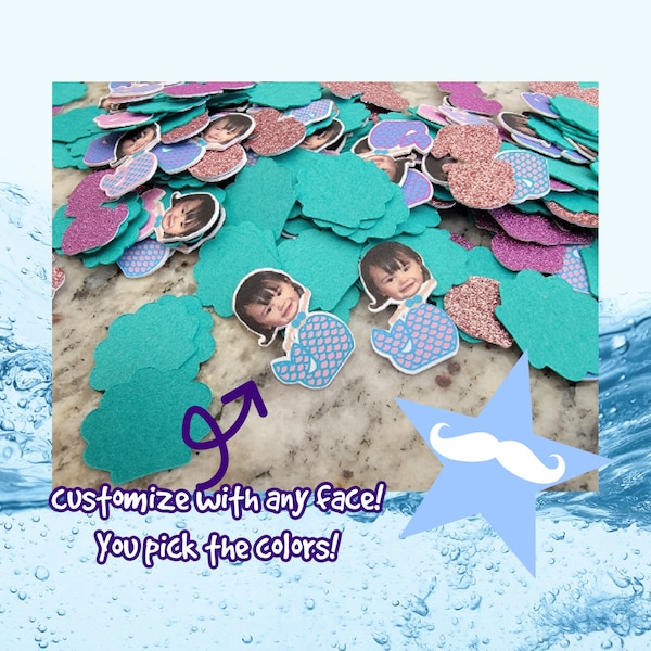 Under the Sea Mermaid Confetti, custom Mermaid Party Table Scatter, Party Decorations, Confetti, Nautical Birthday Party, Glitter confetti