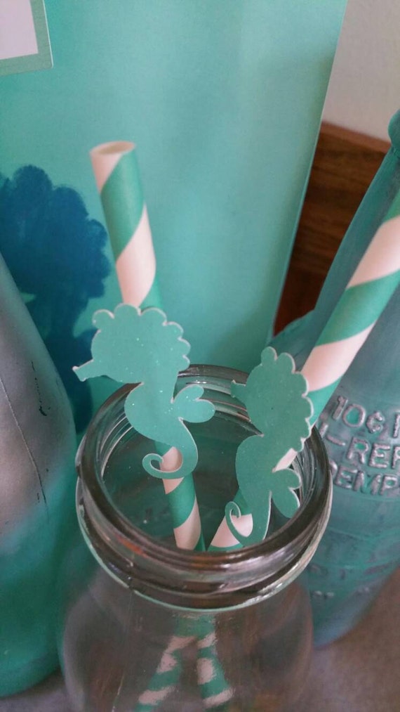 Seahorse Party Decorations Sea Horse Paper Straws Under The Etsy