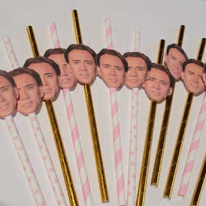 Custom Face Straws, Bachelorette Part , Personalized Photo 12 count paper straws image 7