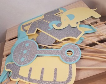 Elephant baby shower decorations, baby shower photo booth props, baby shower decorations gender neutral, baby shower girl, baby shower