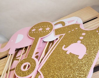 Elephant baby shower decorations, baby shower photo booth props, baby shower decorations gender neutral, baby shower girl, baby shower