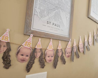 Personalized Photo banner, face banner, photo birthday banner, dog birthday. Cat decorations, dog decorations,