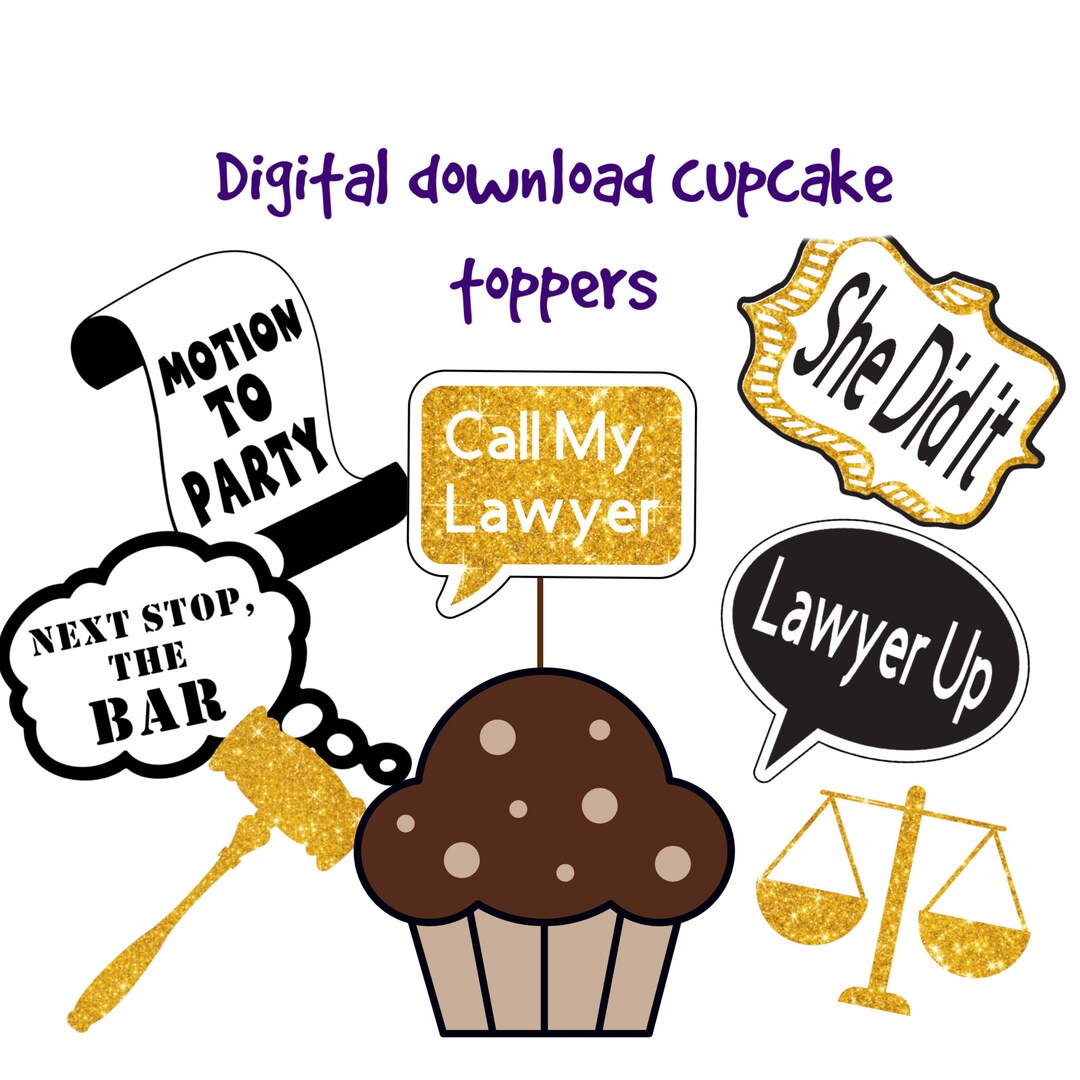 Digital Download Law School Graduation Cupcake Topper, Law Cupcake Toppers, Law School Toppers ...
