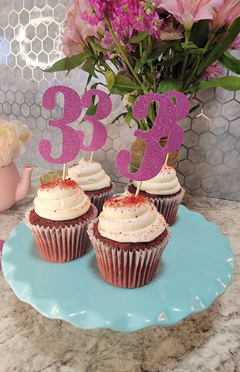 Cupcake Toppers Birthday, 30th Cupcake Toppers, Birthday Cupcake ...