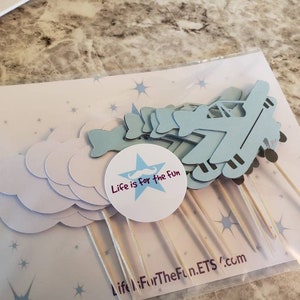 airplane birthday decorations, airplane cupcake toppers, travel baby shower, oh the places birthday