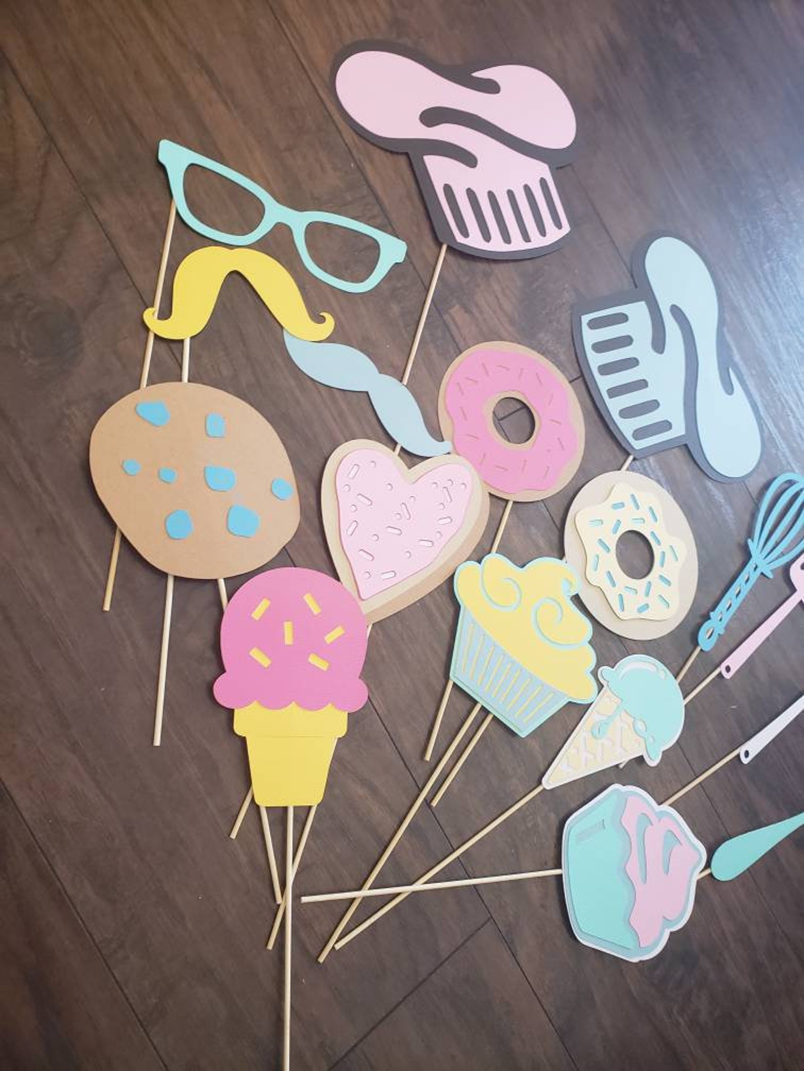 Caupcake Party Decorations Cupcake Photo Booth Props Party - Etsy