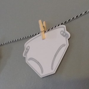 Baby shower decoration, neutral gender baby shower, diaper party decorations, diaper garland, shower garland, diaper banner, diaper bunting
