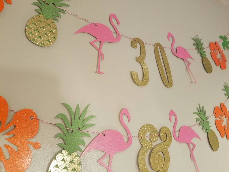 30th birthday tropical party tiki party aloha banner tropical birthday, 30 /& fabulous Hawaiian luau Hawaiian party Luau party banner