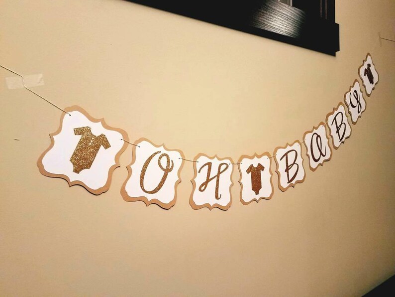 Oh Baby Banner Baby Shower Decorations Baby Shower Banner Etsy