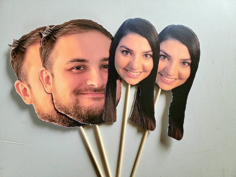 Custom face photo booth props first birthday 21st 30th50th Etsy