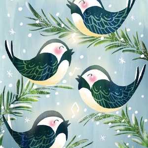 Four Calling Birds - Christmas Cards