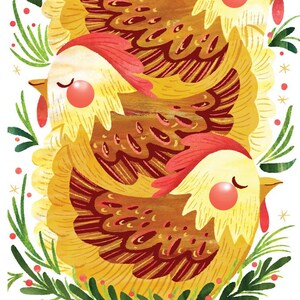 Three French Hens - Christmas Cards