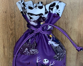 Halloween Fabric Gift Bag,    Reusable fabric drawstring gift bag,   Trick or Treat bag.    Size: 9 X 13