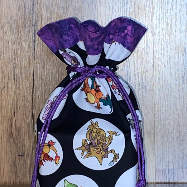 Fabric Gift Bag, Reusable fabric drawstring bag, Birthday gift bag,  Size: 9 X 12