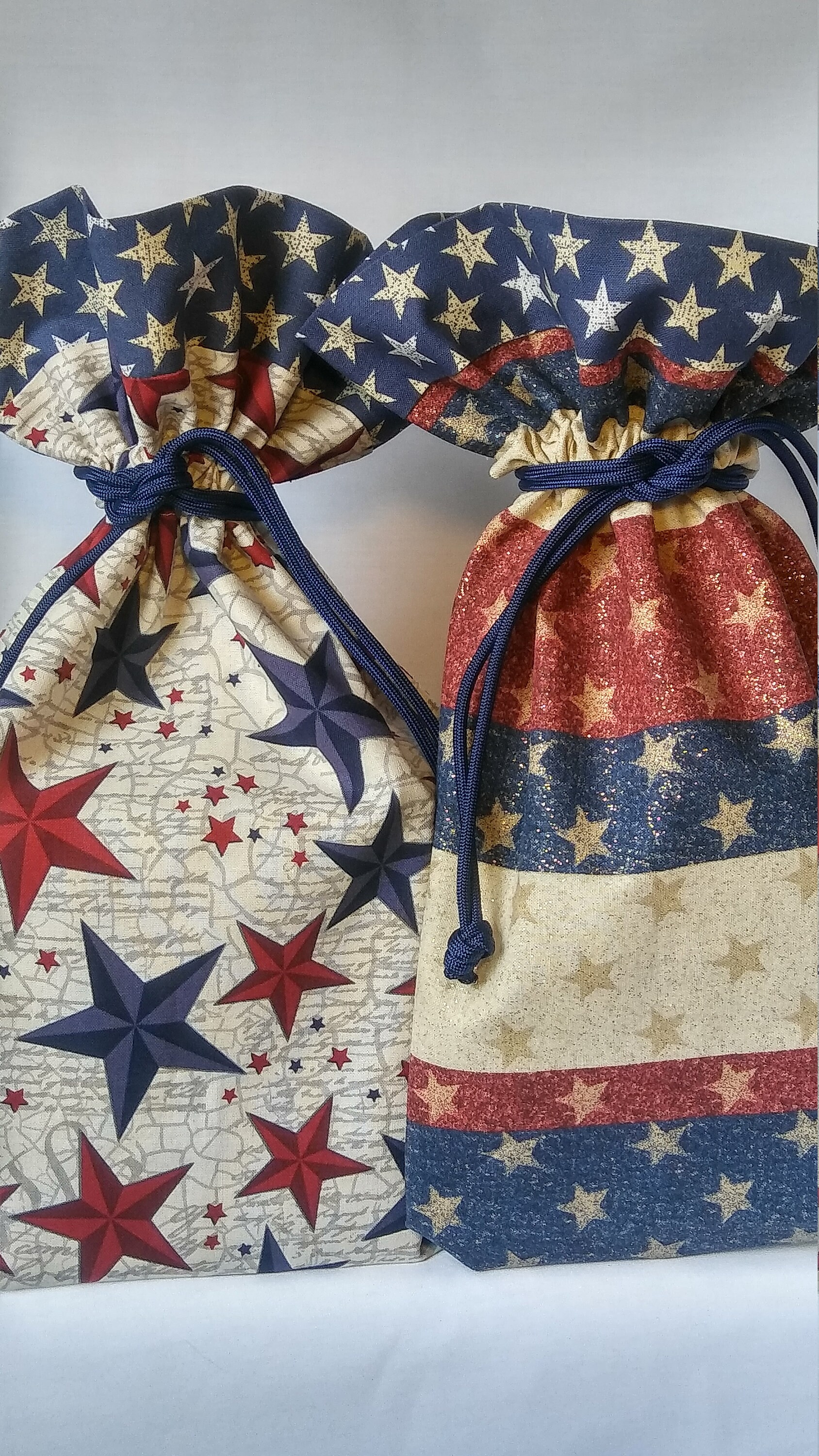 Fabric Gift Bag Patriotic Star gift bag Reusable drawstring Etsy