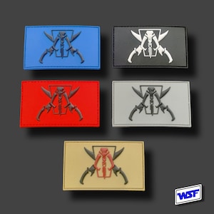 Jolly Mando - Mandalorian Jolly Roger Pirate Flag - Unique PVC Tactical Morale Patch - Star wars inspired Gift Mythosaur Boba Fett