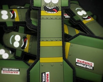 Missile Rick - Glow in the Dark PVC Military Morale Patch - Unique rick and morty pickle rick inspired gift idea