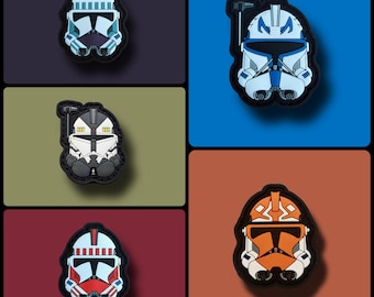 Cascos de soldado clon - Parche moral de PVC - Idea de regalo única inspirada en Star Wars Fase II Ahsoka Rex Wolffe 187.º 332.º Shock