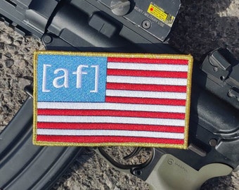 American AF - American USA US Flag - Unique Embroidered Tactical Morale Patch - Adult Swim Inspired Gift Hook backing