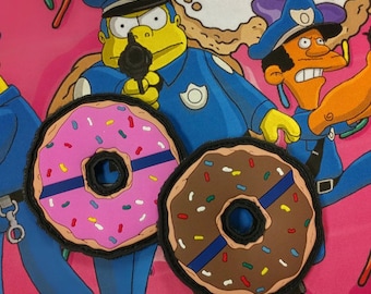 Thin Blue Donut - PVC Morale Patch - Unique Law Enforcement supporter thin blue line police cop gift idea
