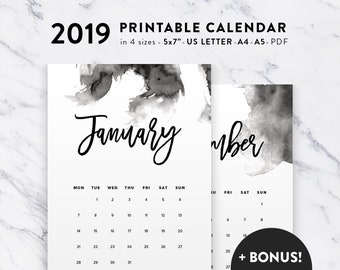 printable calendar 2019 minimal
