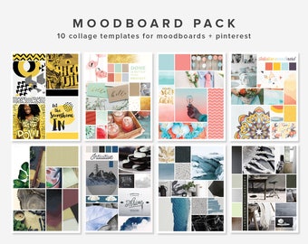 14 square photo collage templates moodboard template etsy