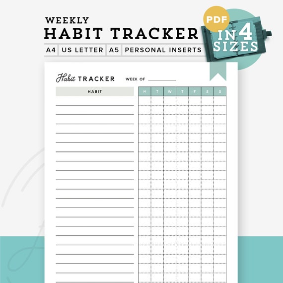 Practice tracker printable, Printable behavior tracker, Routine Planner, Objective Tracker A5 refills, A4/Letter, Particular person Inserts, Instantaneous Obtain photo relating to Weekly Habit Tracker Printable identify Practice tracker printable, Printable pattern tracker, Pattern Planner, Intent Tracker A5 refills, A4/Letter, Person Inserts, Fast Obtain