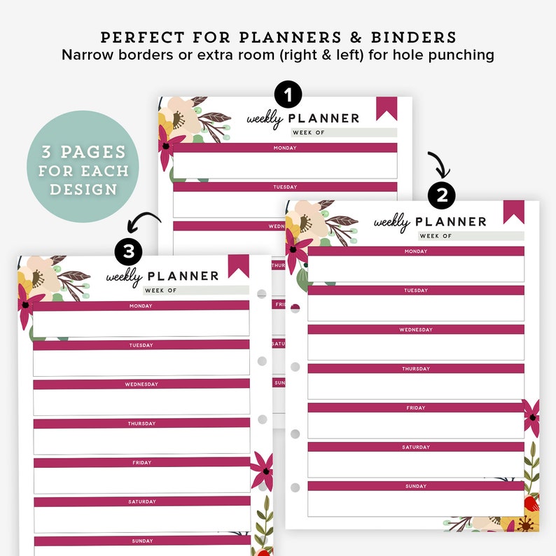 floral-weekly-planner-printable-pdf-printable-weekly-planner-etsy