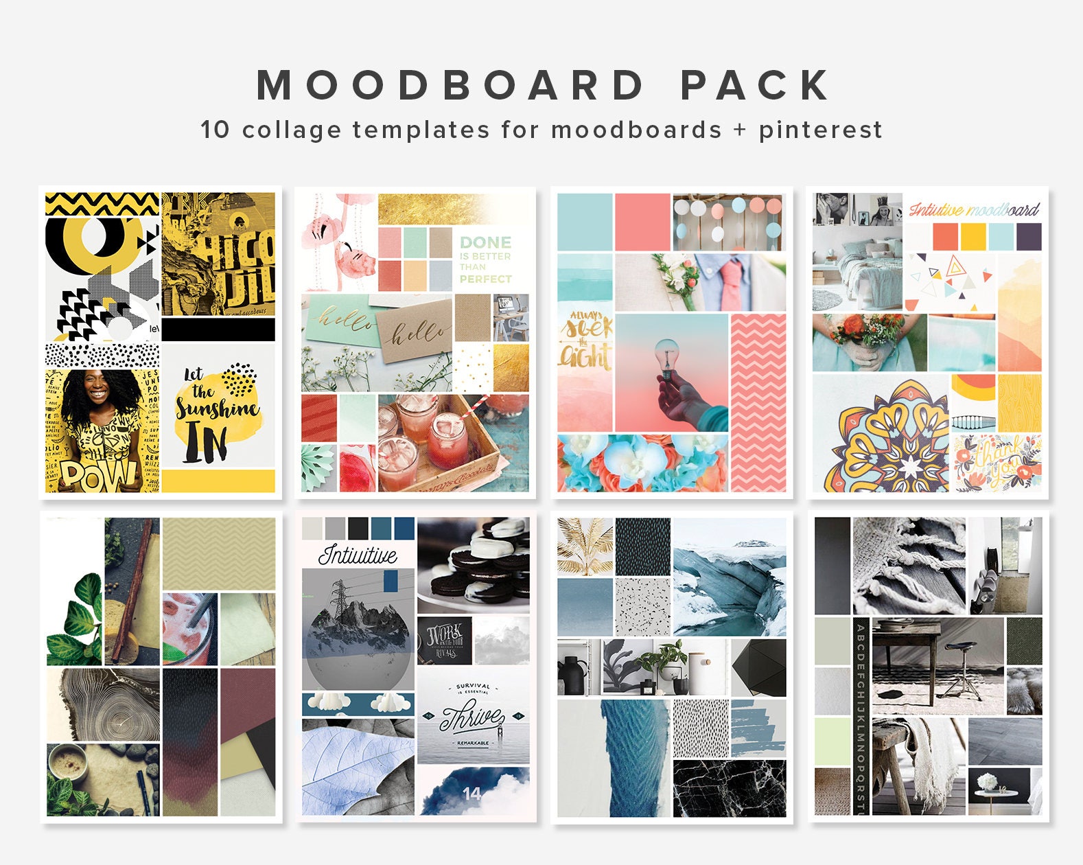 10 modelli di Moodboard Modelli di Photoshop Modello di | Etsy