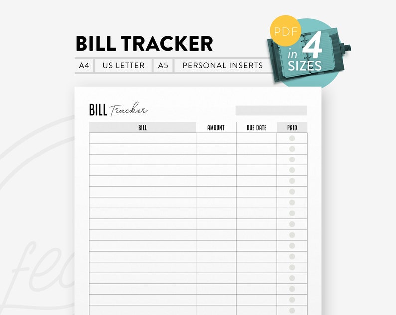 Monthly bill Tracker - Printable Finance Planner, Monthly bill Expending Organizer, Printable Invoice Planner, Printable Property Finance Planner PDF Quick Obtain photo regarding Bill Planner Printable referred to as Invoice Tracker - Printable Finance Planner, Invoice Spending Organizer, Printable Monthly bill Planner, Printable Household Finance Planner PDF Prompt Down load