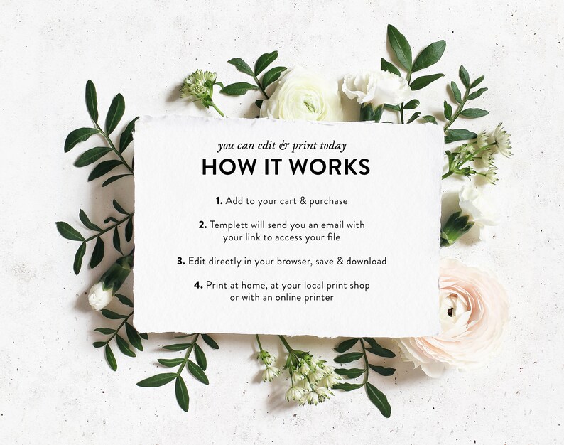 Order of service Wedding Ceremony Program Template \u2022 5x7 Editable Double Sided \u2022 Calligraphy \u2022 Minimal Elegant Program Templett Program