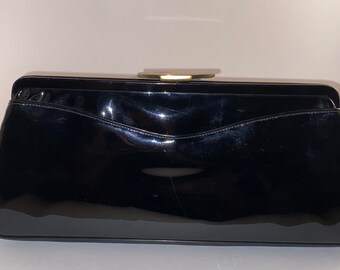 Patent Leather Top Handle Small Clutch