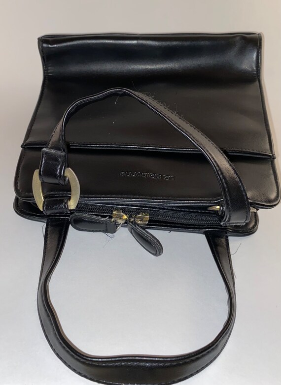 Black Leather Handbag Vintage Liz Claiborne - image 3