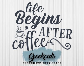 Life Begins After Coffee Custom Kitchen Decal for Home Decor | Kitchen Vinyl Decal