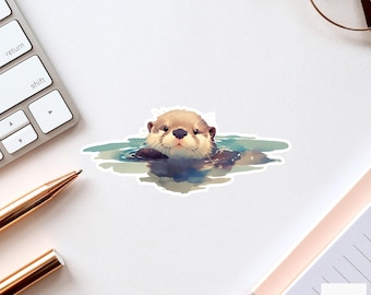 Adorable Watercolour Otter Sticker | Designed for Nature Lovers with Heart
