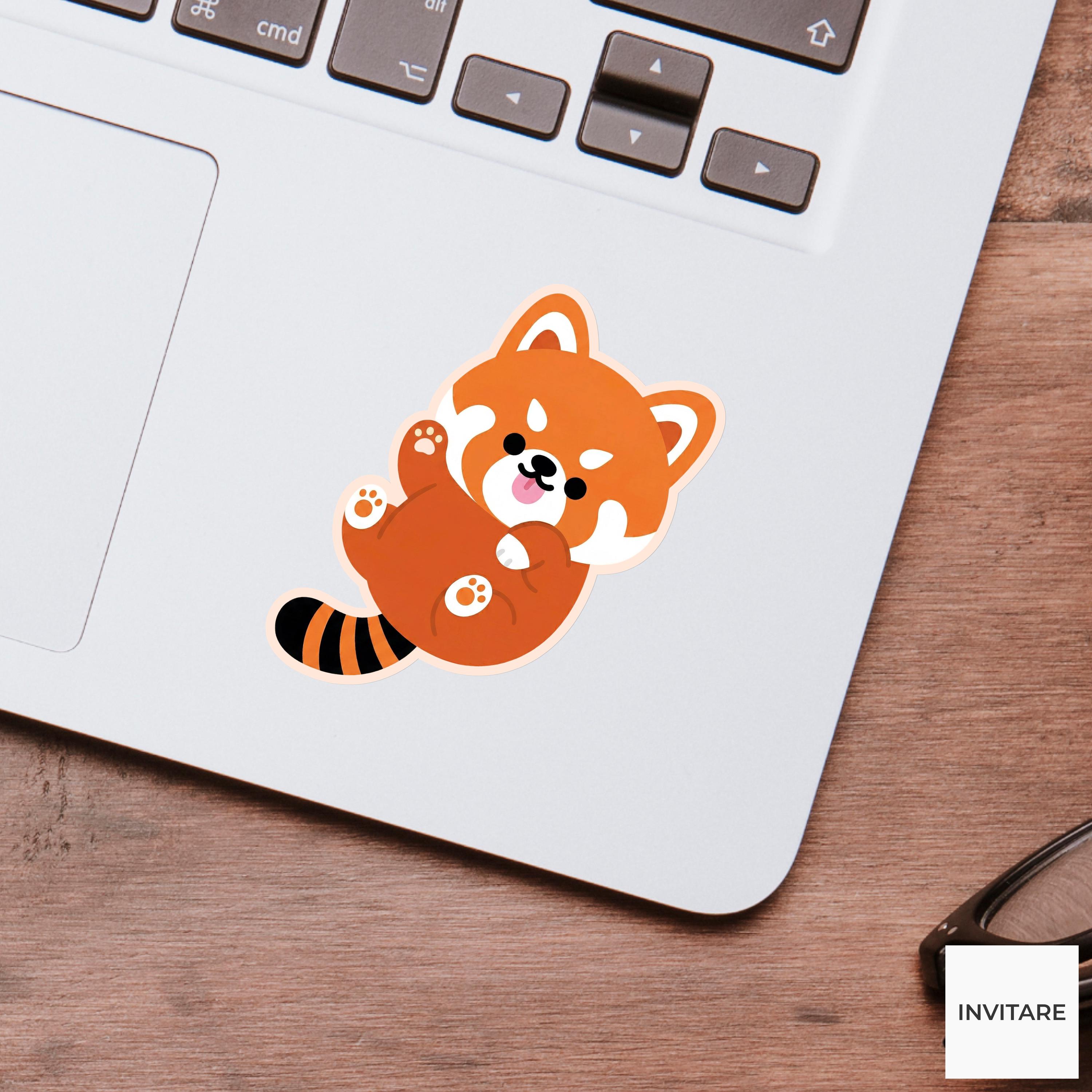 Red Panda Sticker Vibrant Orange Vector Art Playful Rolling Animal ...