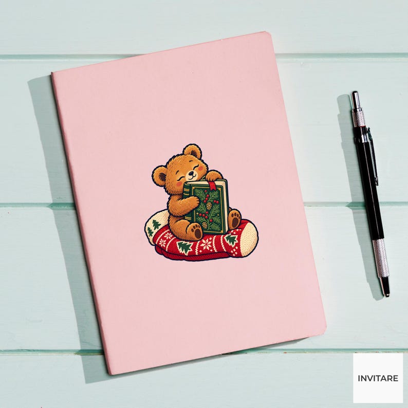Bear Stocking Storytime Vinyl Sticker, Cozy Christmas Reading Animal ...