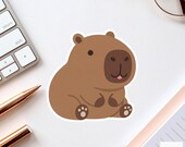 Capybara Sticker Modern Vector Brown Blep Animal Decal for Laptop Journal Planner Gift