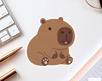 Capybara Sticker Modern Vector Brown Blep Animal Decal for Laptop Journal Planner Gift